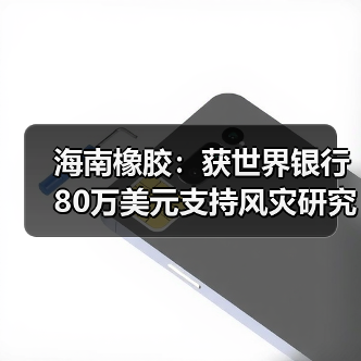 海南橡胶：获世界银行80万美元支持风灾研究